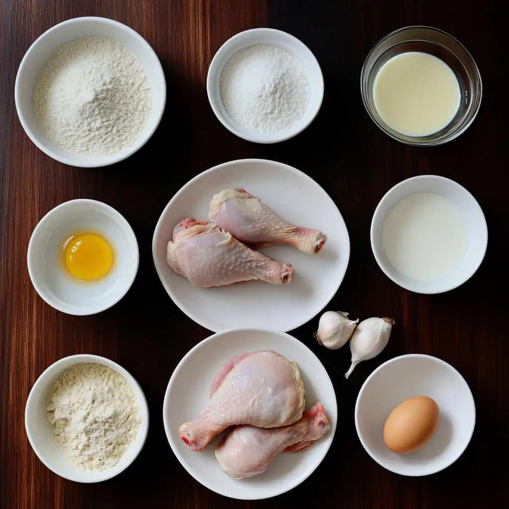 Ingredients for Homemade Chickenjoy (Jollibee-Style Fried Chicken)