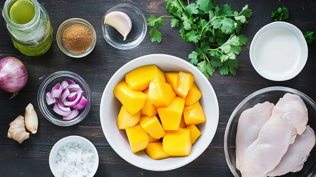 Ingredients for Filipino Mango Curry Chicken