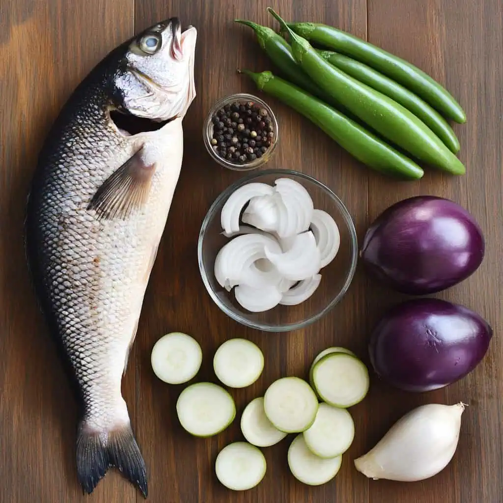 Ingredients for Paksiw na Bangus (Filipino Milkfish in Vinegar Stew)