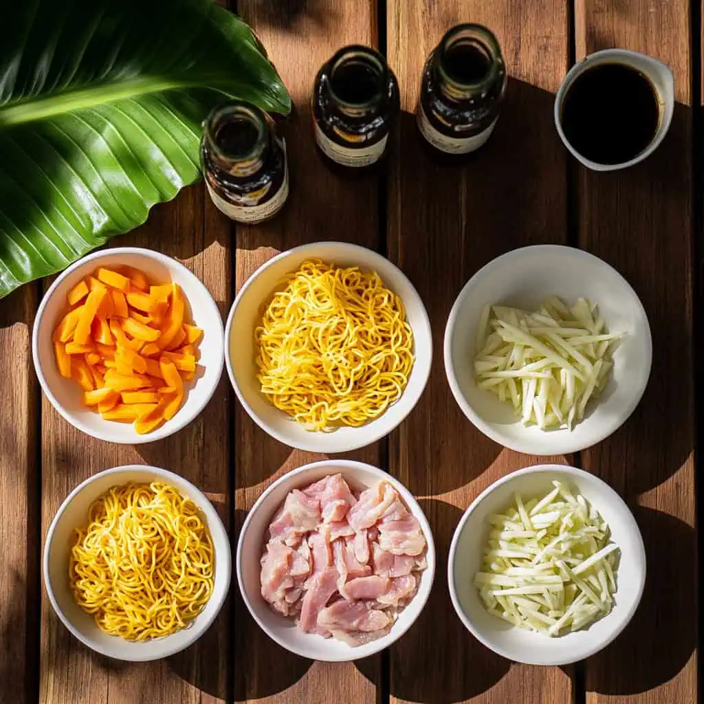 Ingredients for Authentic Pancit Habhab (Lucban-Style Noodles)