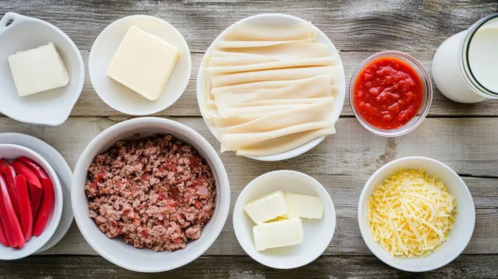 Ingredients for Filipino-style Lasagna (Pinoy-style Lasagna)