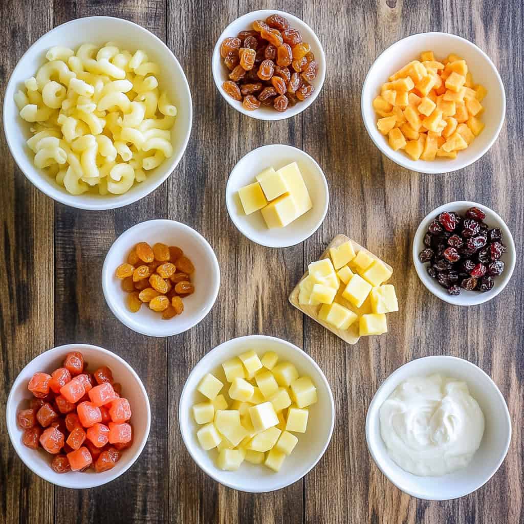 Ingredients for Filipino Sweet Macaroni Salad