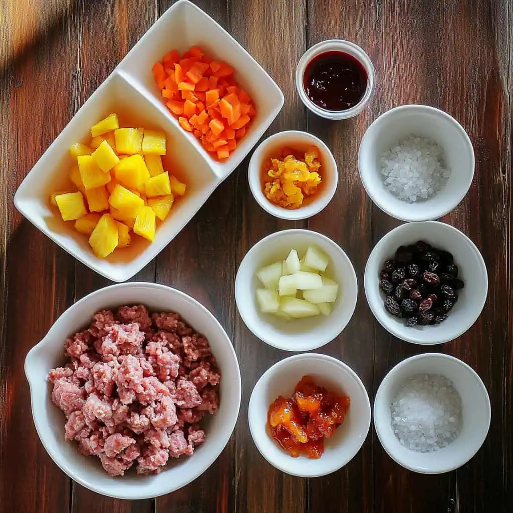 Ingredients for Filipino Pork Embutido (Pinoy-Style Stuffed Meatloaf)