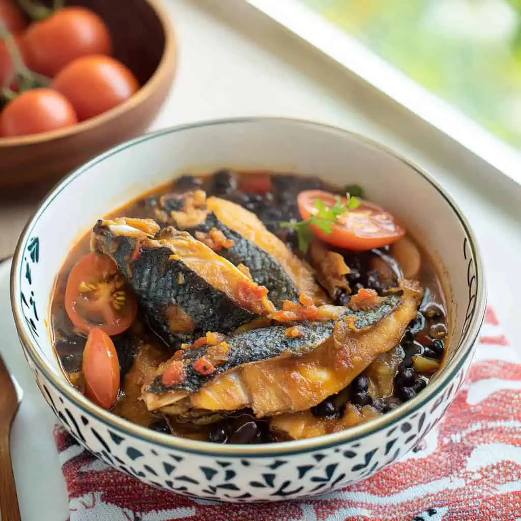 Bangus sa Tausi (Milkfish with Black Beans and Tomatoes)