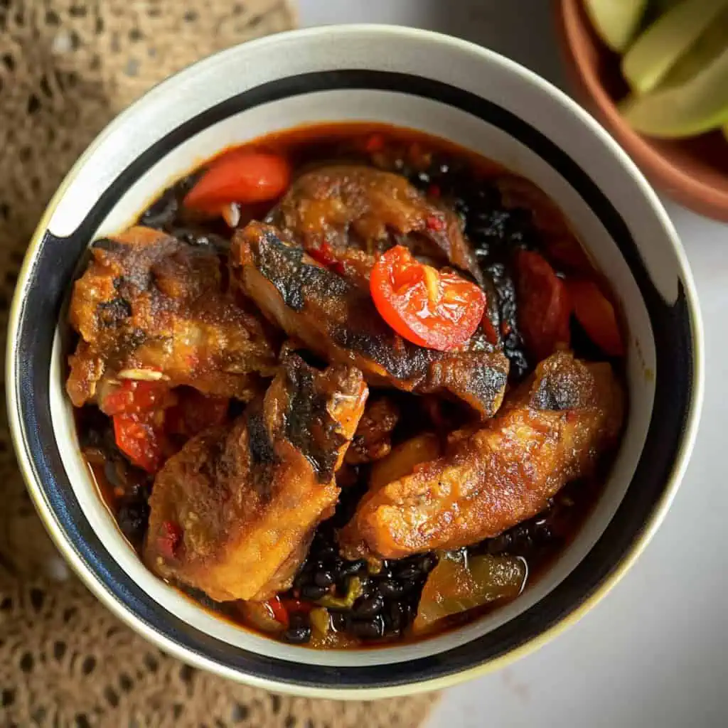 Bangus sa Tausi (Milkfish with Black Beans and Tomatoes)