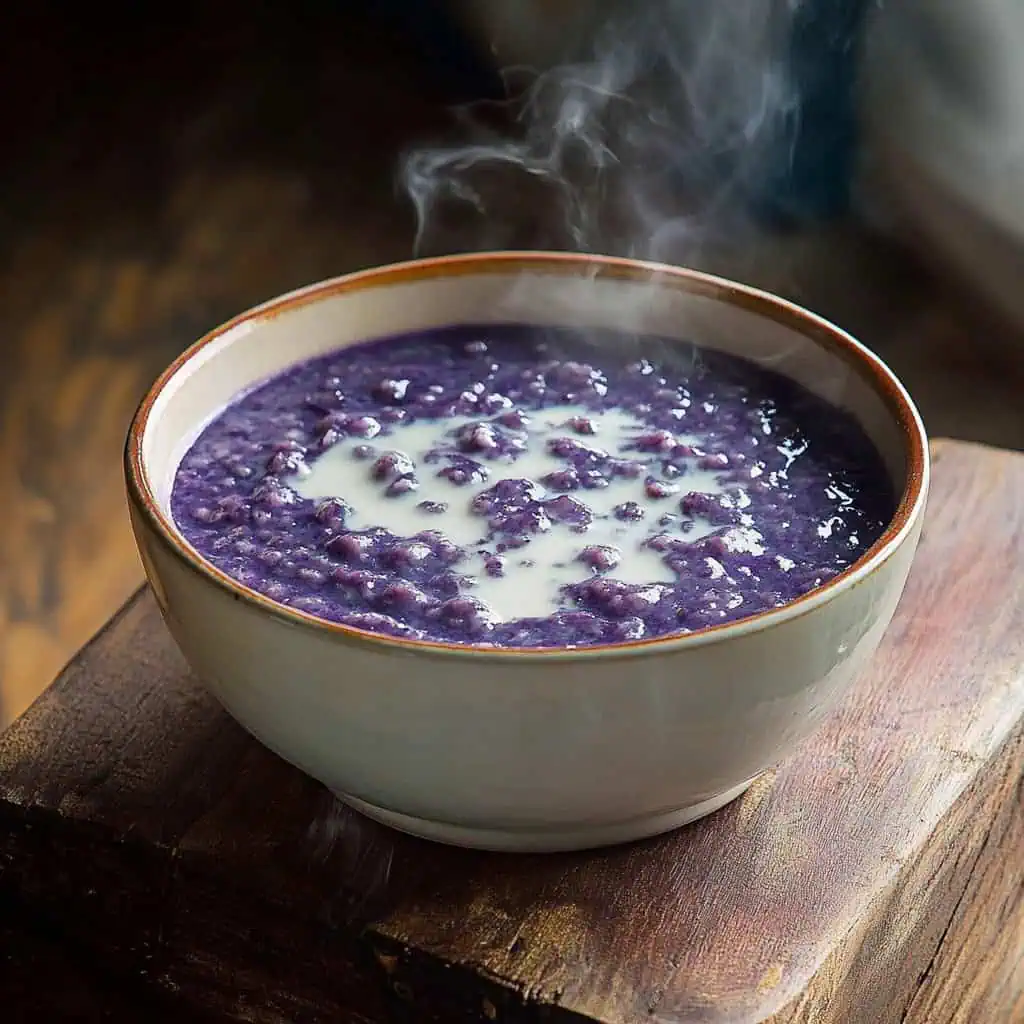 Ube Champorado (Purple Yam Rice Porridge)