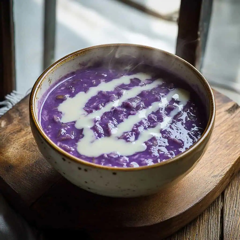 Ube Champorado (Purple Yam Rice Porridge)