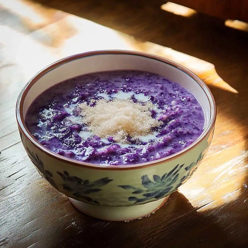 Ube Champorado (Purple Yam Rice Porridge)