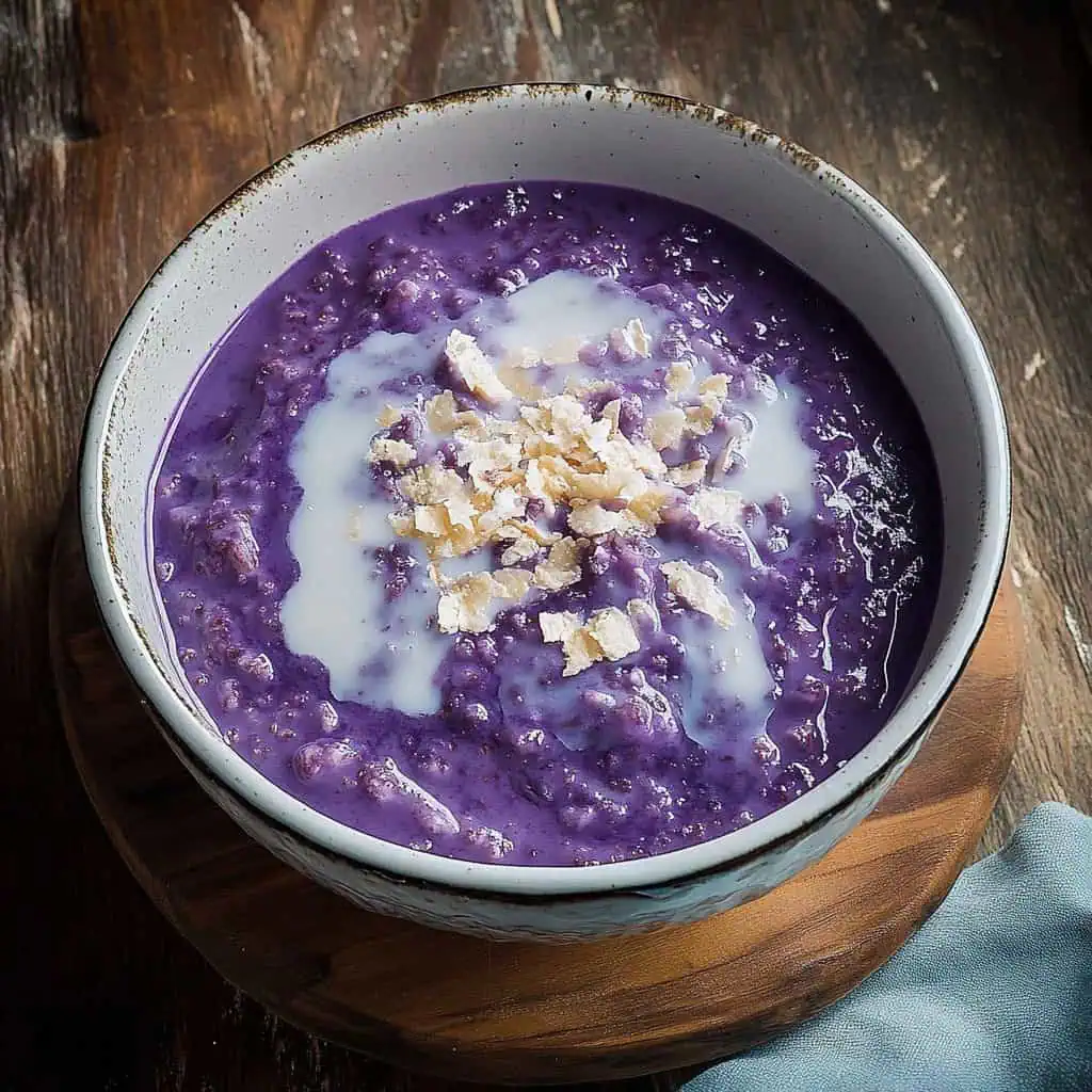 Ube Champorado (Purple Yam Rice Porridge)