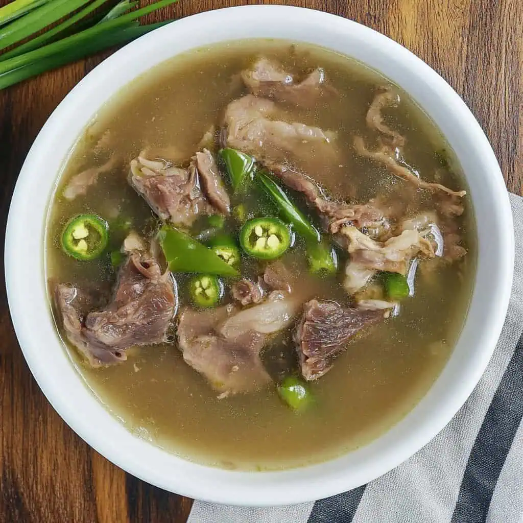 Sinampalukang Kambing (Filipino Sour Goat Soup)