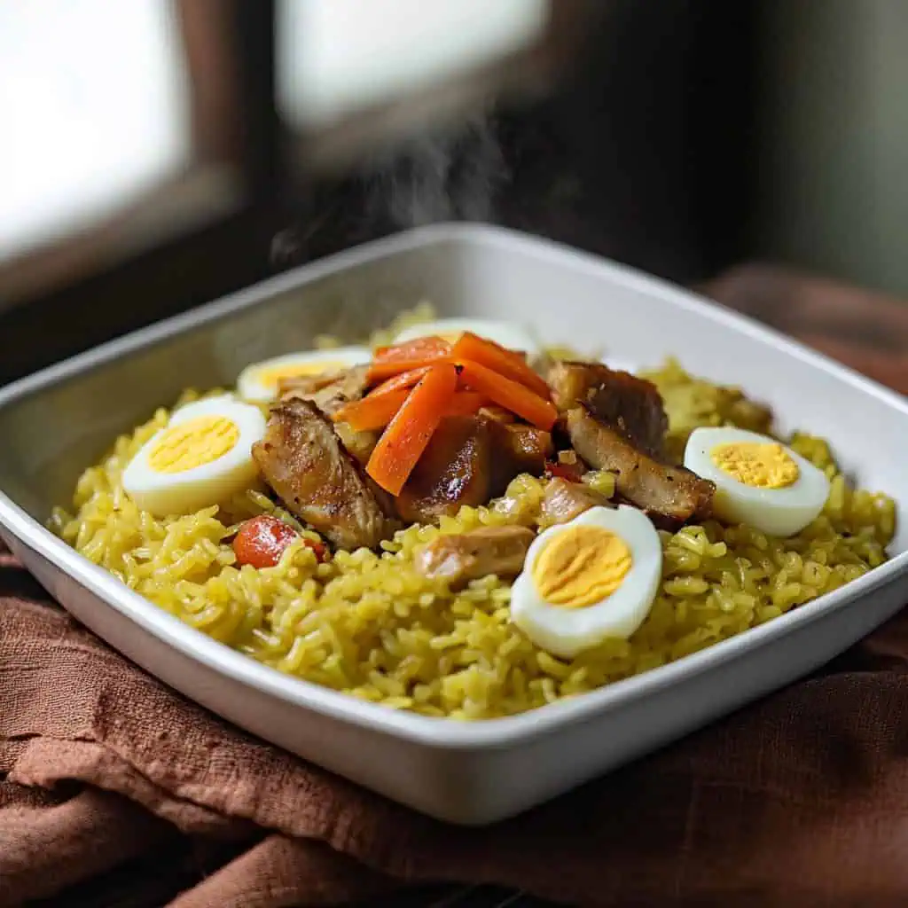 Filipino Bringhe (Kapampangan Yellow Rice Paella)