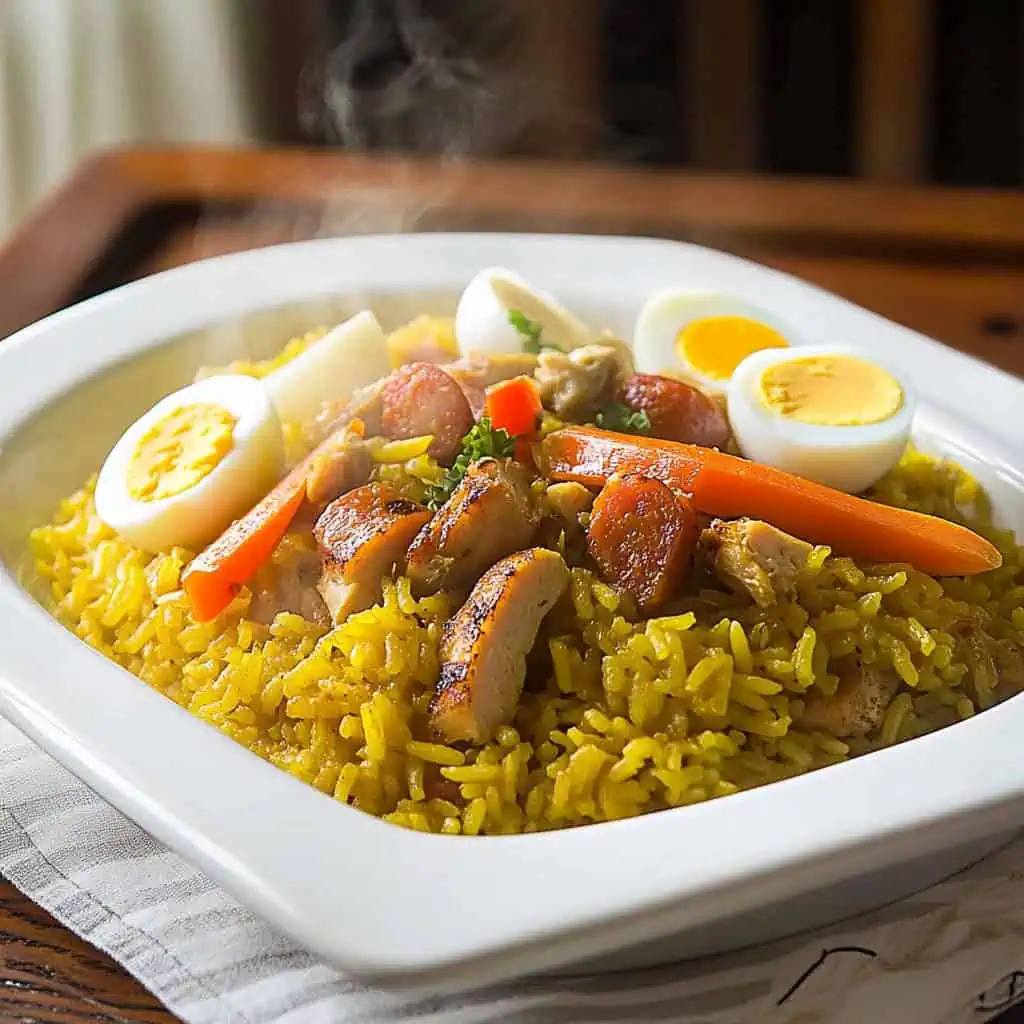 Filipino Bringhe (Kapampangan Yellow Rice Paella)