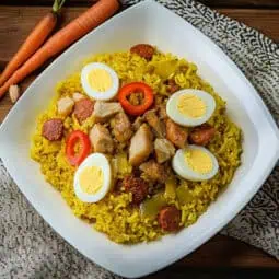 Filipino Bringhe (Kapampangan Yellow Rice Paella)