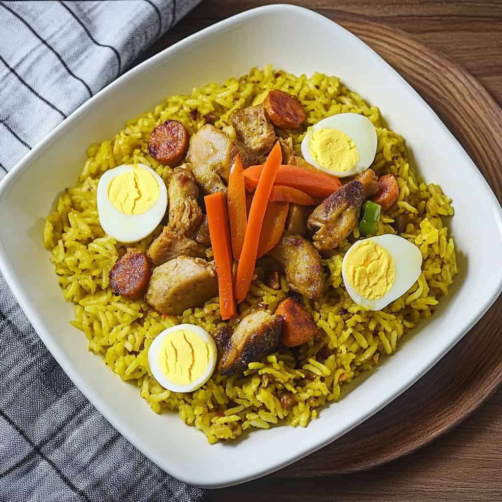 Filipino Bringhe (Kapampangan Yellow Rice Paella)