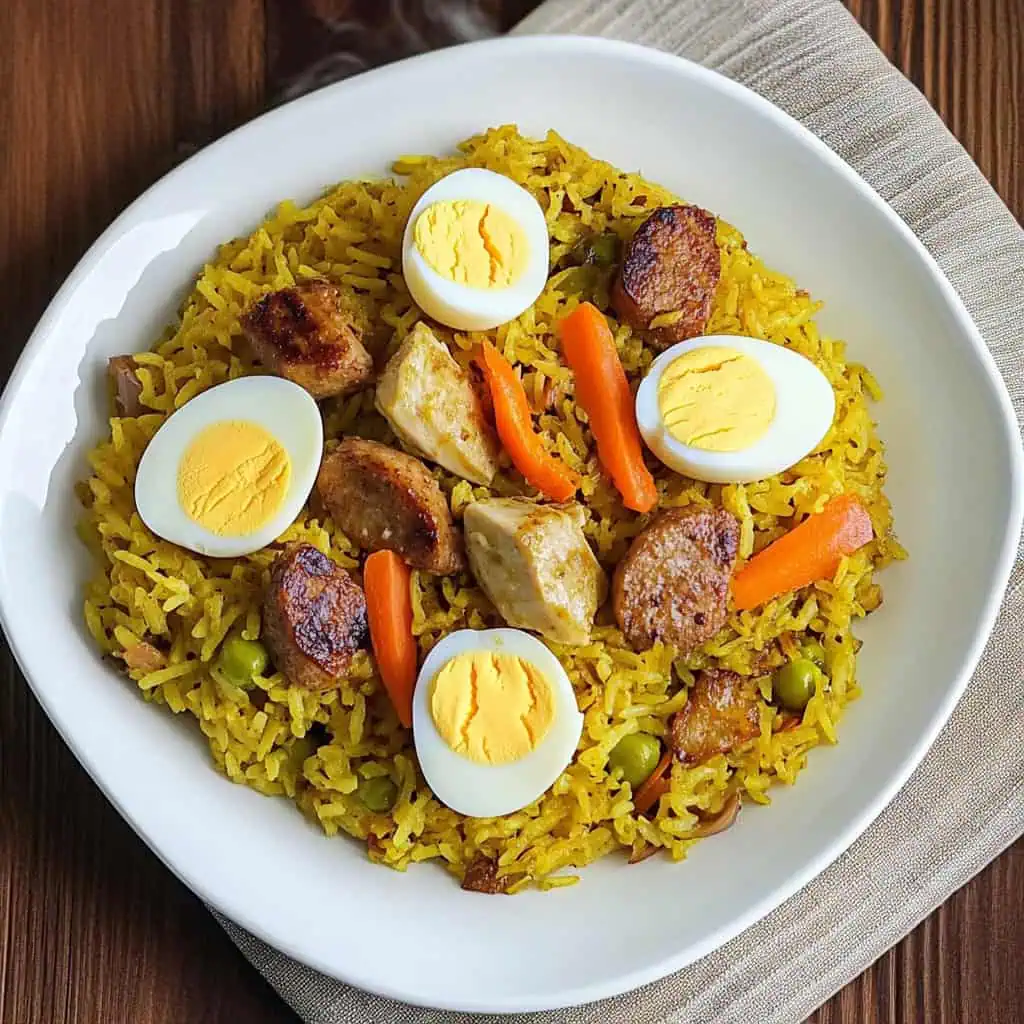 Filipino Bringhe (Kapampangan Yellow Rice Paella)