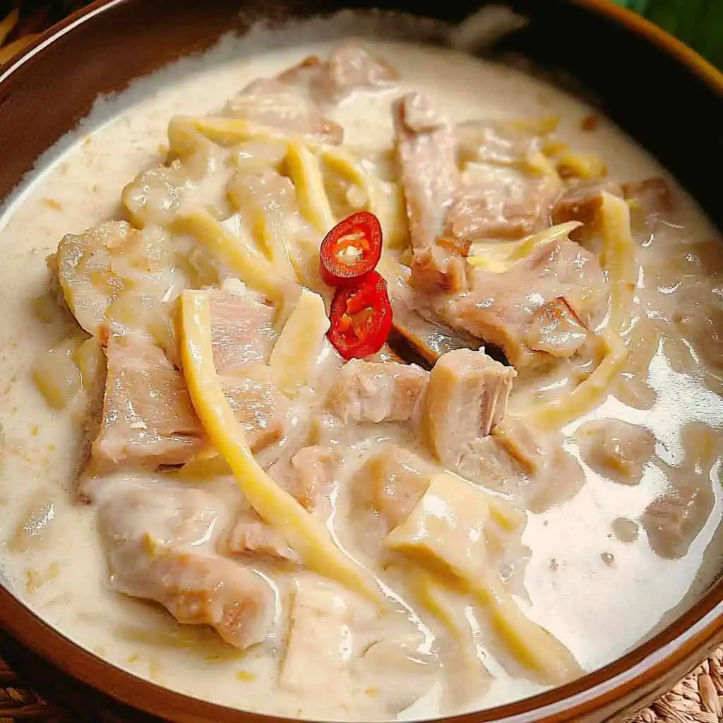 Ginataang Puso ng Saging (Creamy Coconut Banana Heart Stew)