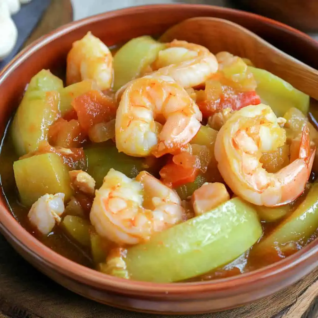 Ginisang Upo at Hipon (Filipino Bottle Gourd and Shrimp Stir-fry)