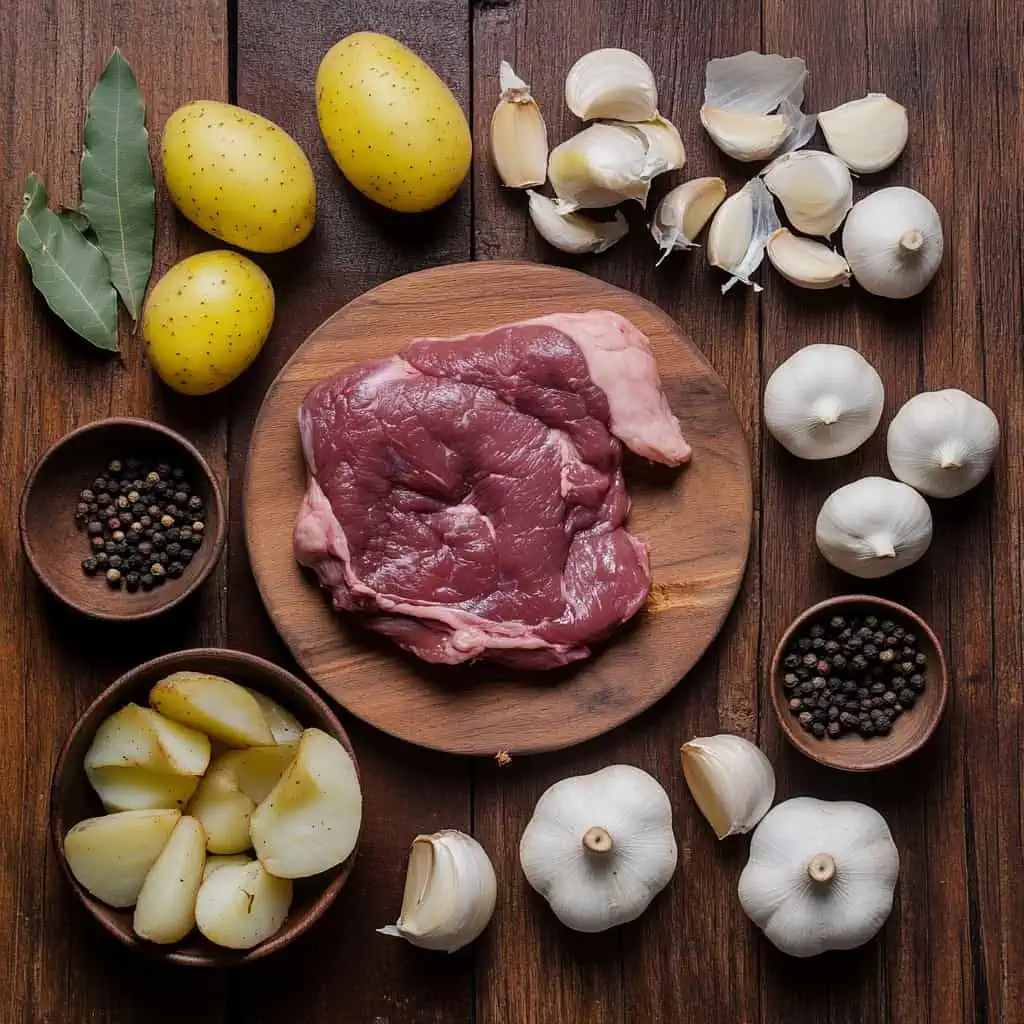 Ingredients for Lengua Estofado (Filipino Ox Tongue Stew)