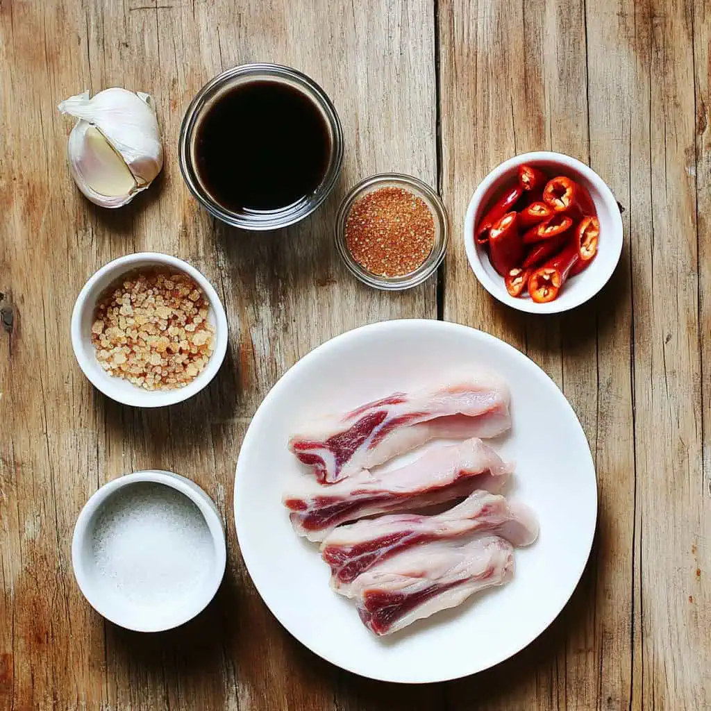 Ingredients for Filipino Pork Barbecue (Inihaw na Baboy)