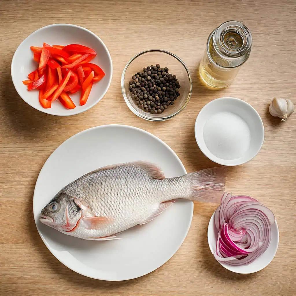 Ingredients for Fish Escabeche (Pesang Escabetse)