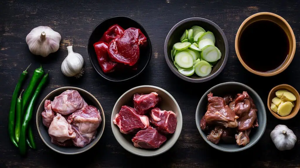 Ingredients for Authentic Beef Papaitan (Papaitang Baka)