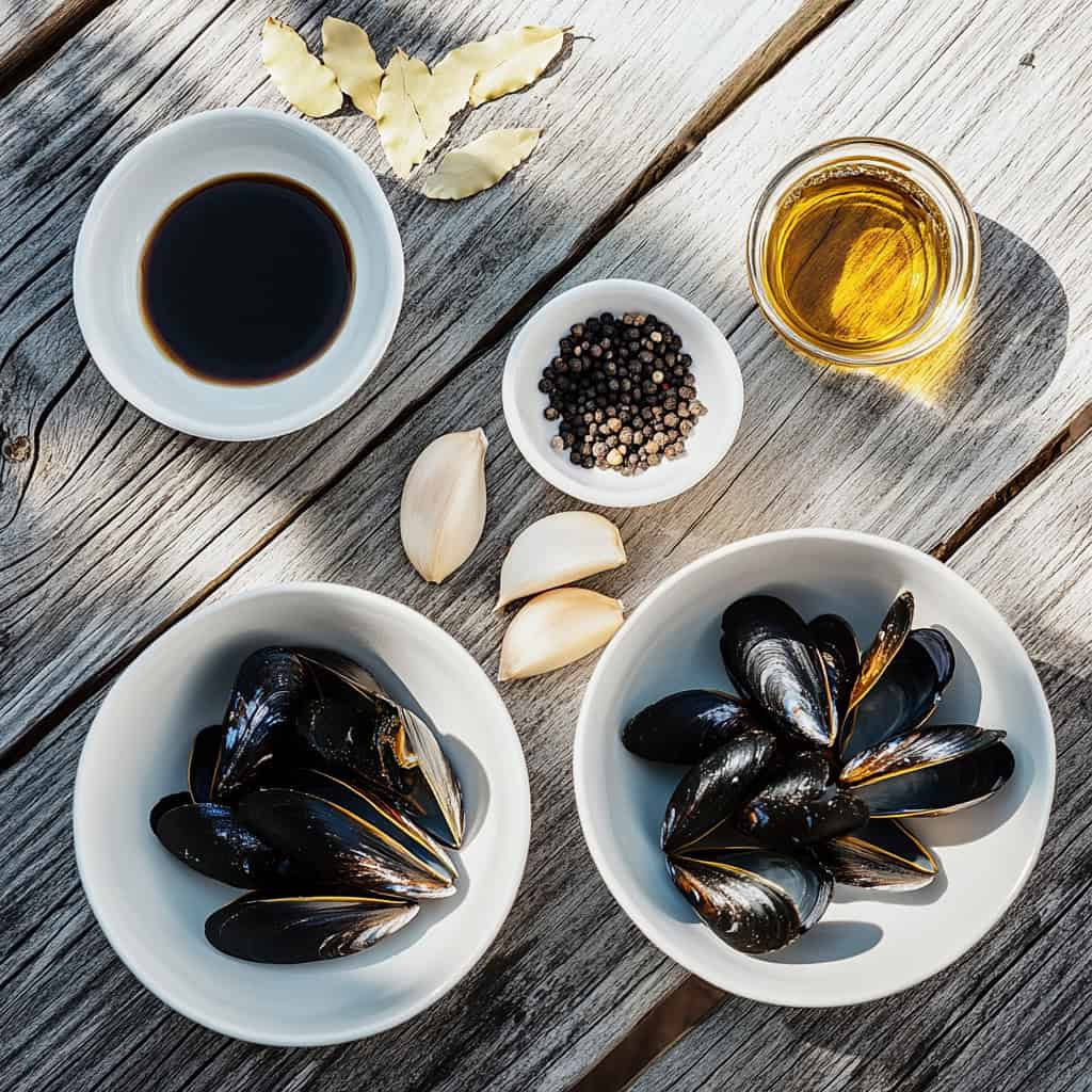 Ingredients for Adobong Tahong Recipe (Filipino Mussels Adobo)
