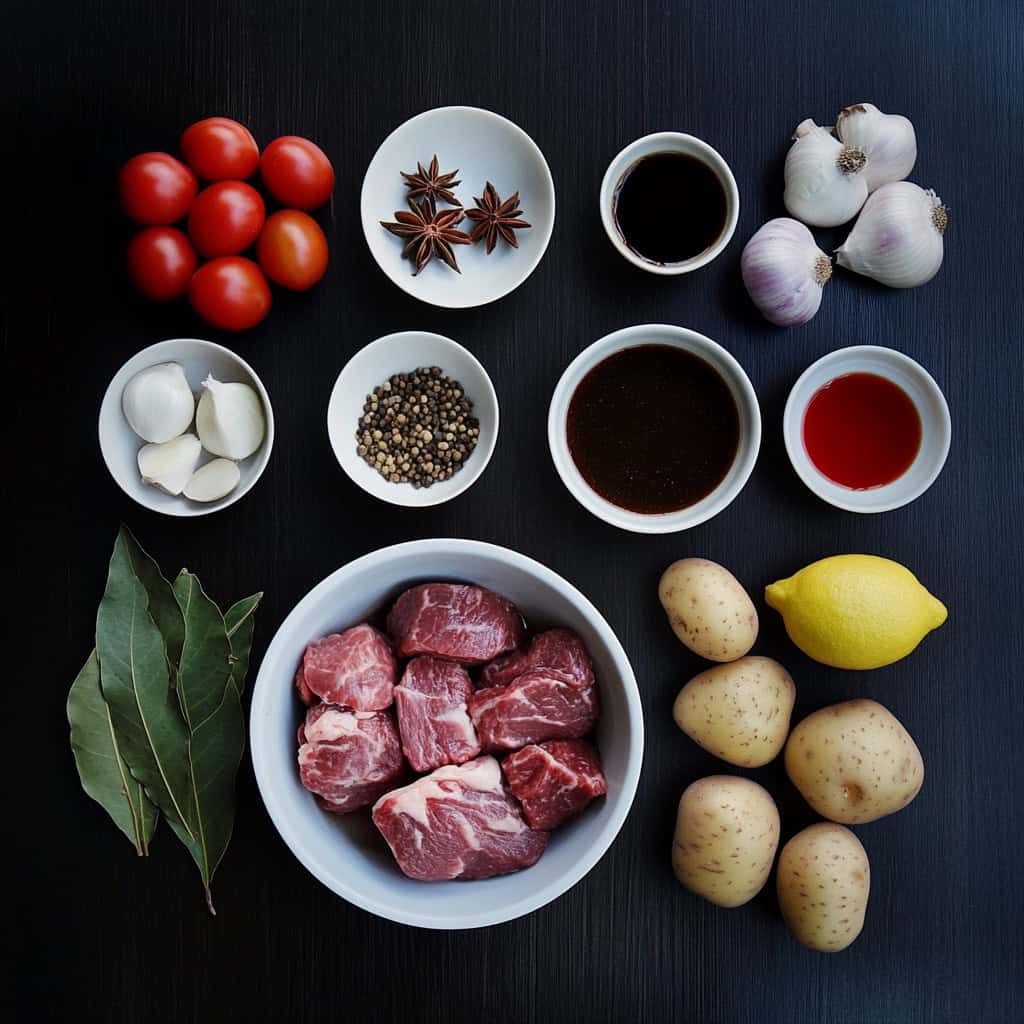 Ingredients for Manyaman Beef Asado