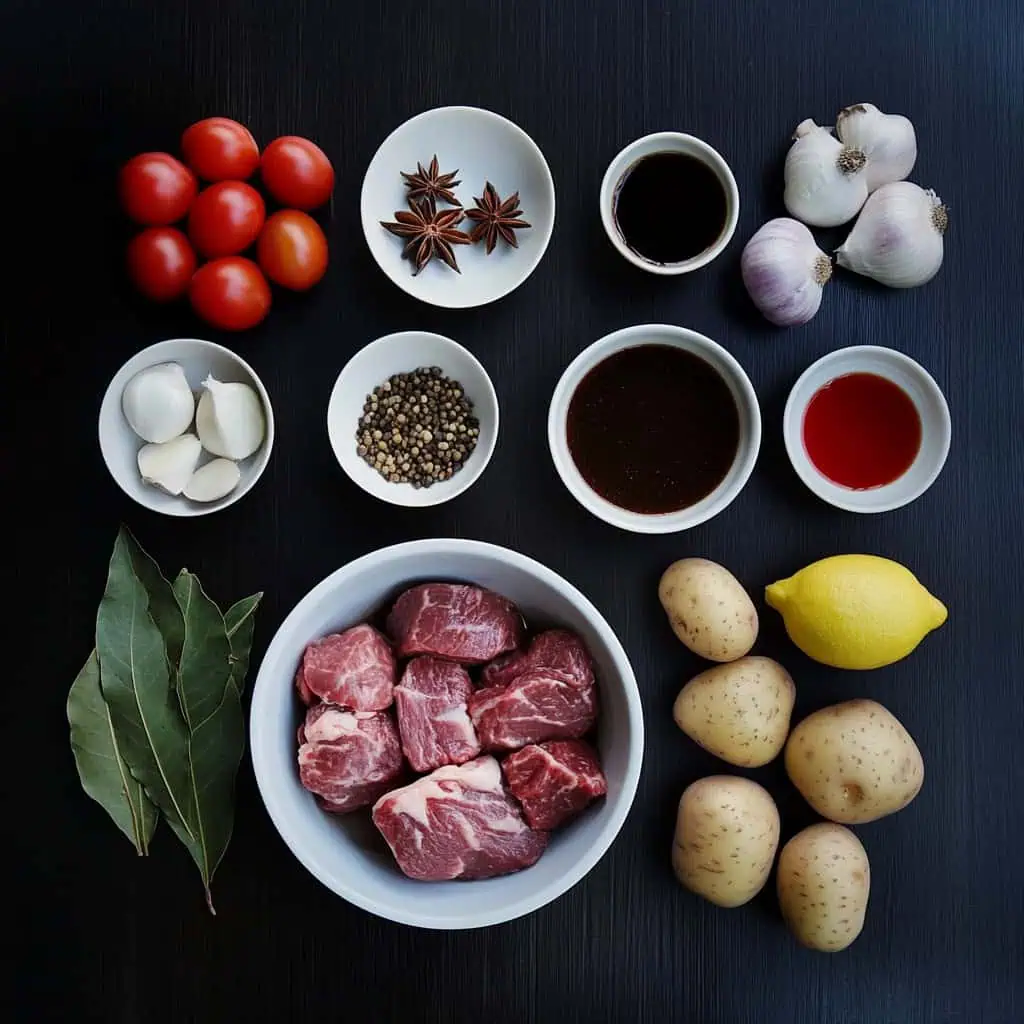 Ingredients for Manyaman Beef Asado