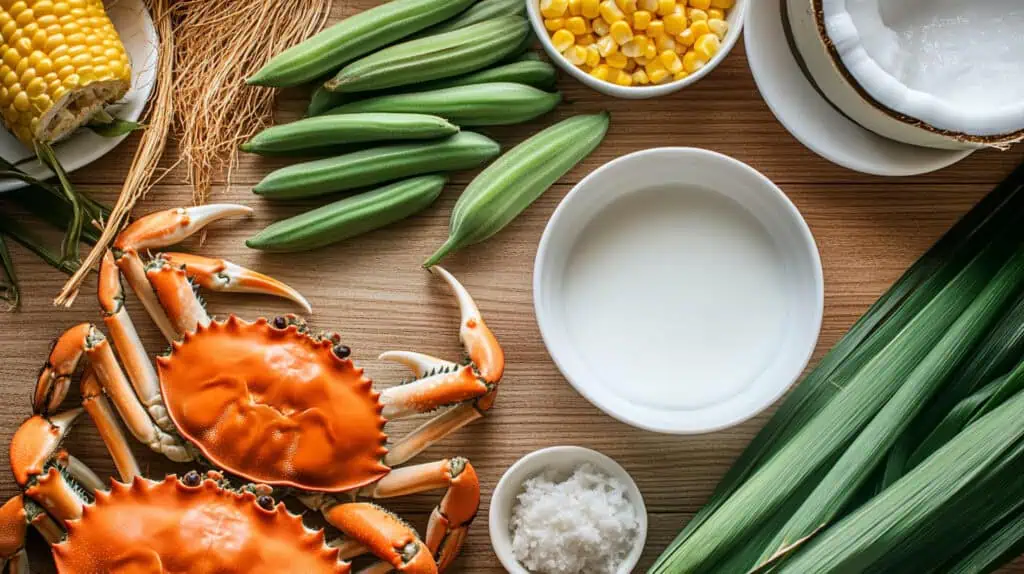 Ingredients for Ginat-an nga Tambo (Filipino Bamboo Shoots in Coconut Milk)