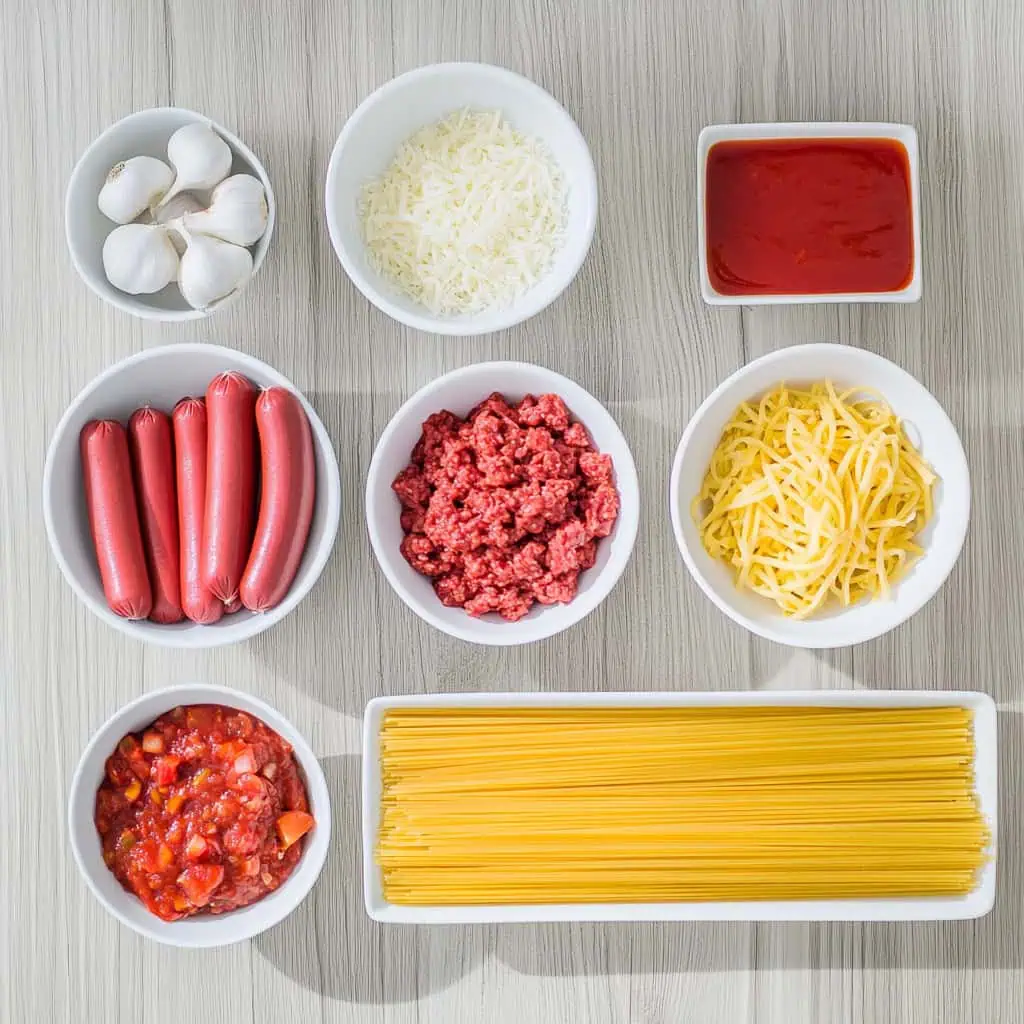 Ingredients for Filipino-Style Spaghetti