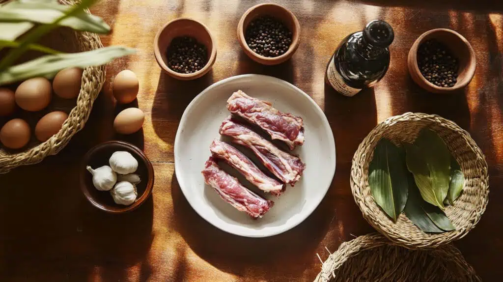 Ingredients for Loslos (Filipino Crispy Fried Baby Back Ribs)