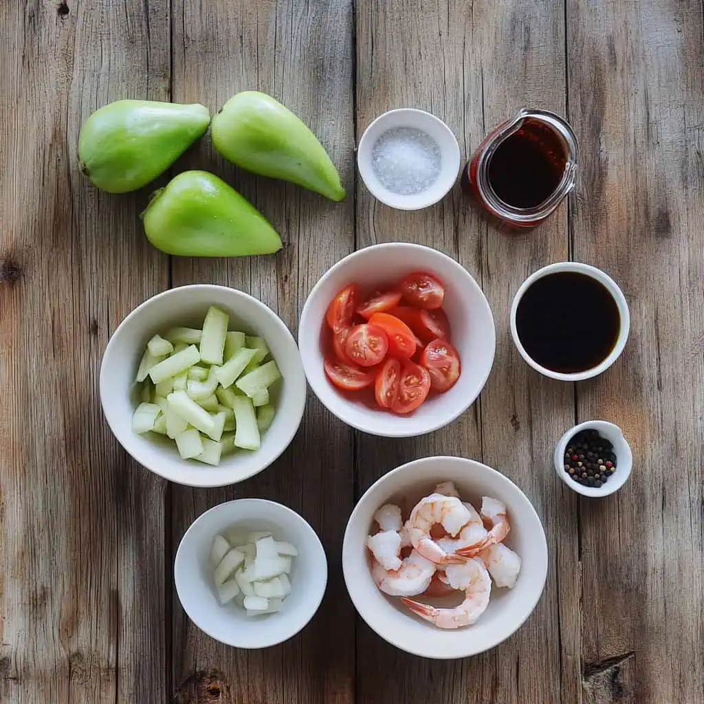 Ingredients for Ginisang Sayote with Shrimp (Sautéed Chayote)
