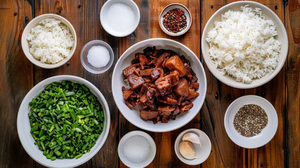 Ingredients for Filipino Adobo Fried Rice Recipe