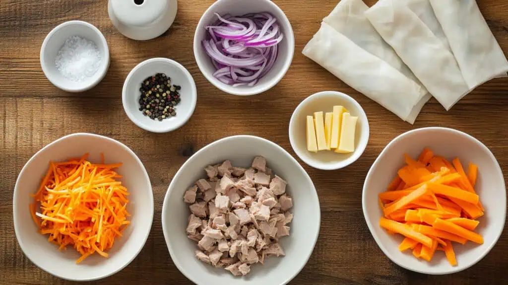 Ingredients for Crispy Tuna Shanghai