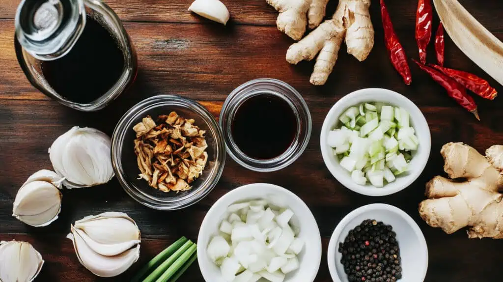 Ingredients for Adobong Paa ng Manok (Filipino Chicken Feet Adobo)