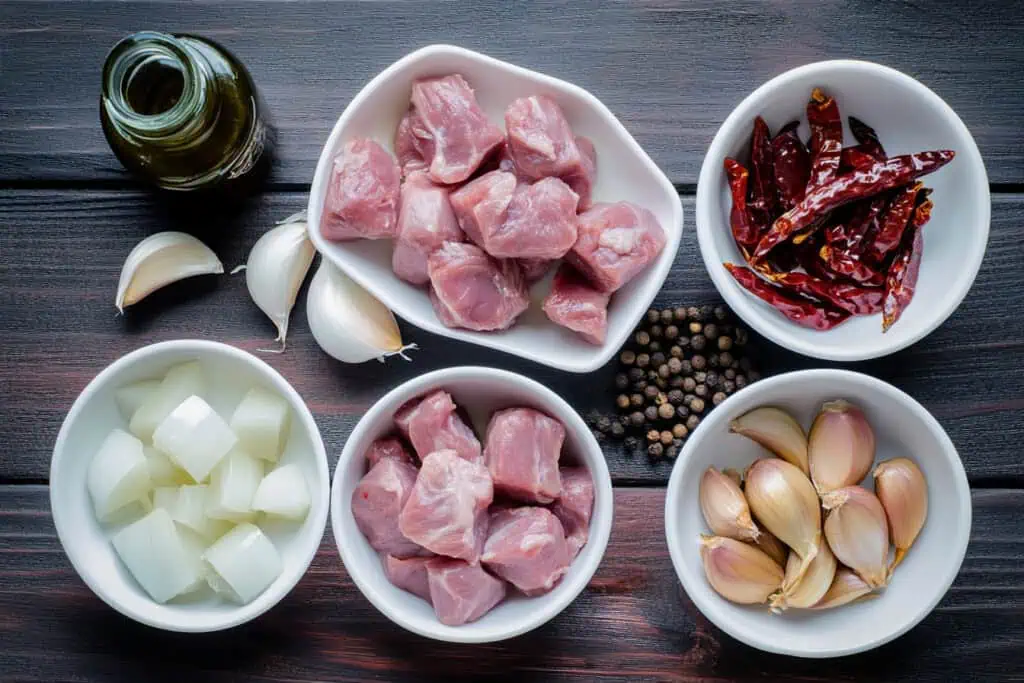 Ingredients for Adobong Kambing (Filipino Goat Adobo)