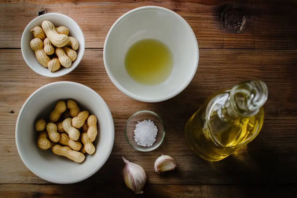 Ingredients for Adobong Mani (Filipino Garlic Fried Peanuts)