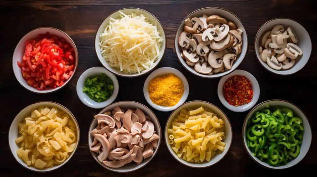 Ingredients for Filipino-style Chicken Baked Macaroni