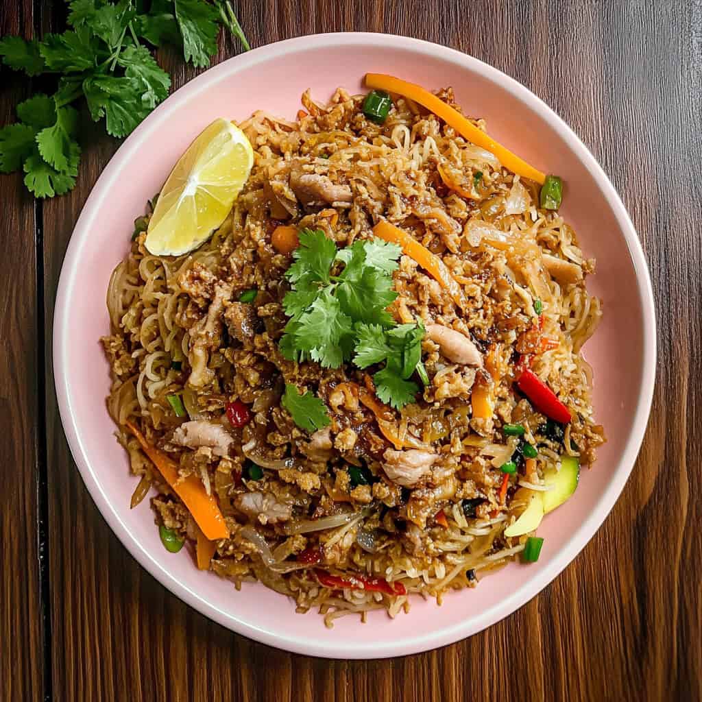 Pancit Sisig (Pancit Bihon with Crispy Pork Sisig)