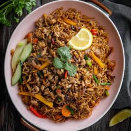 Pancit Sisig (Pancit Bihon with Crispy Pork Sisig)