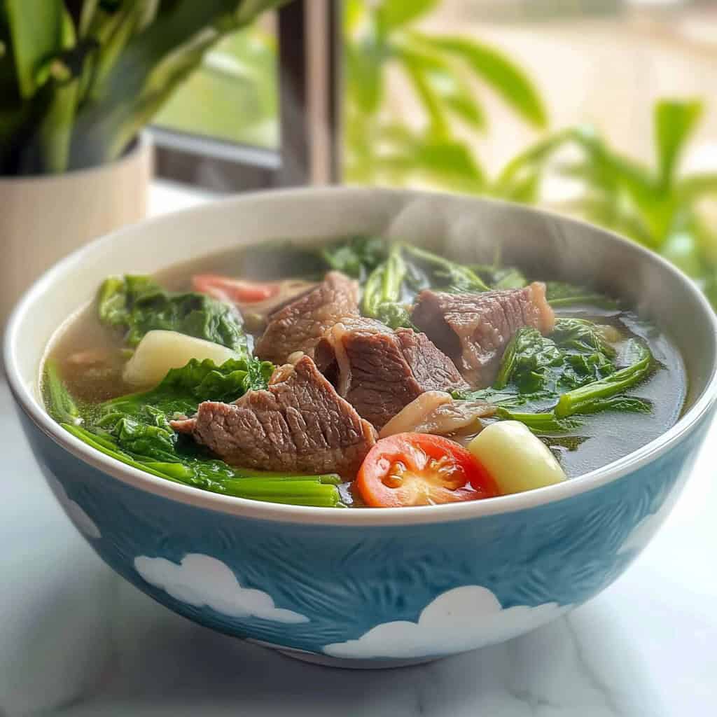 Sinigang na Baka sa Bayabas (Filipino Beef and Guava Sour Soup)