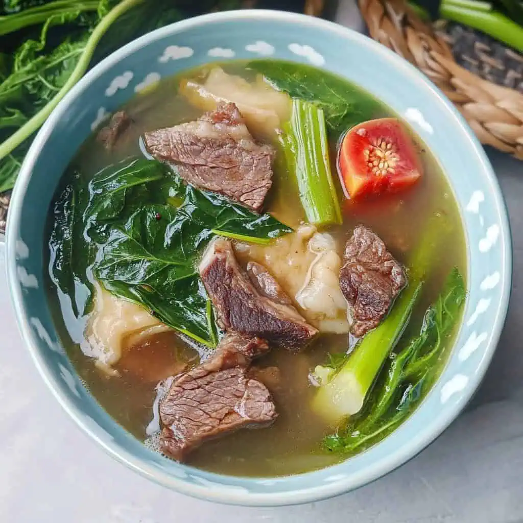 Sinigang na Baka sa Bayabas (Filipino Beef and Guava Sour Soup)