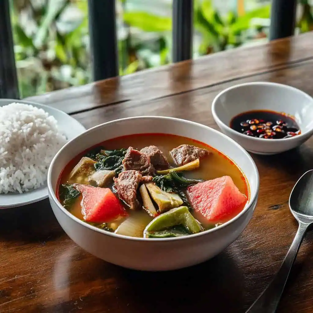 Sinigang sa Pakwan (Watermelon Tamarind Beef Soup)