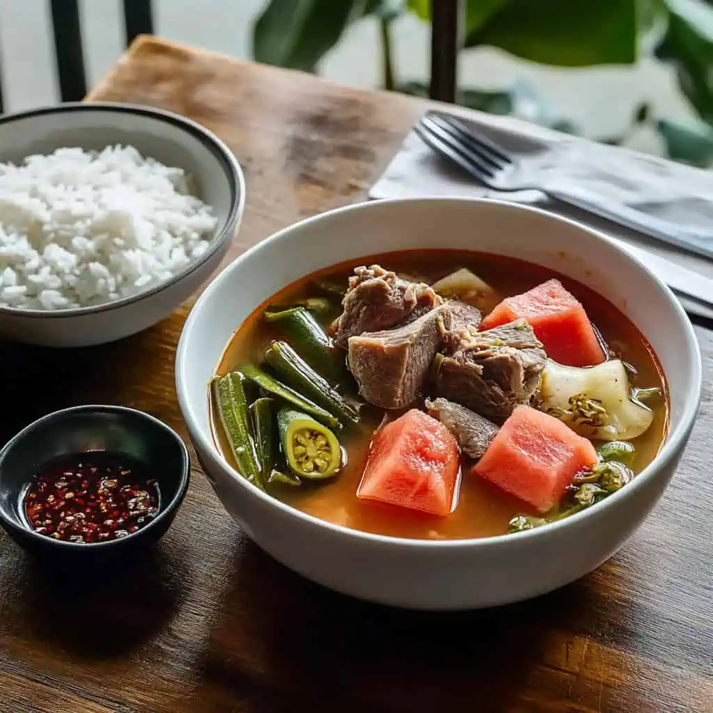 Sinigang sa Pakwan (Watermelon Tamarind Beef Soup)