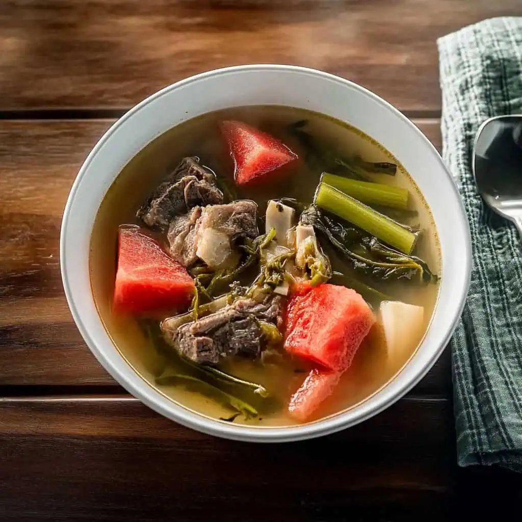 Sinigang sa Pakwan (Watermelon Tamarind Beef Soup)