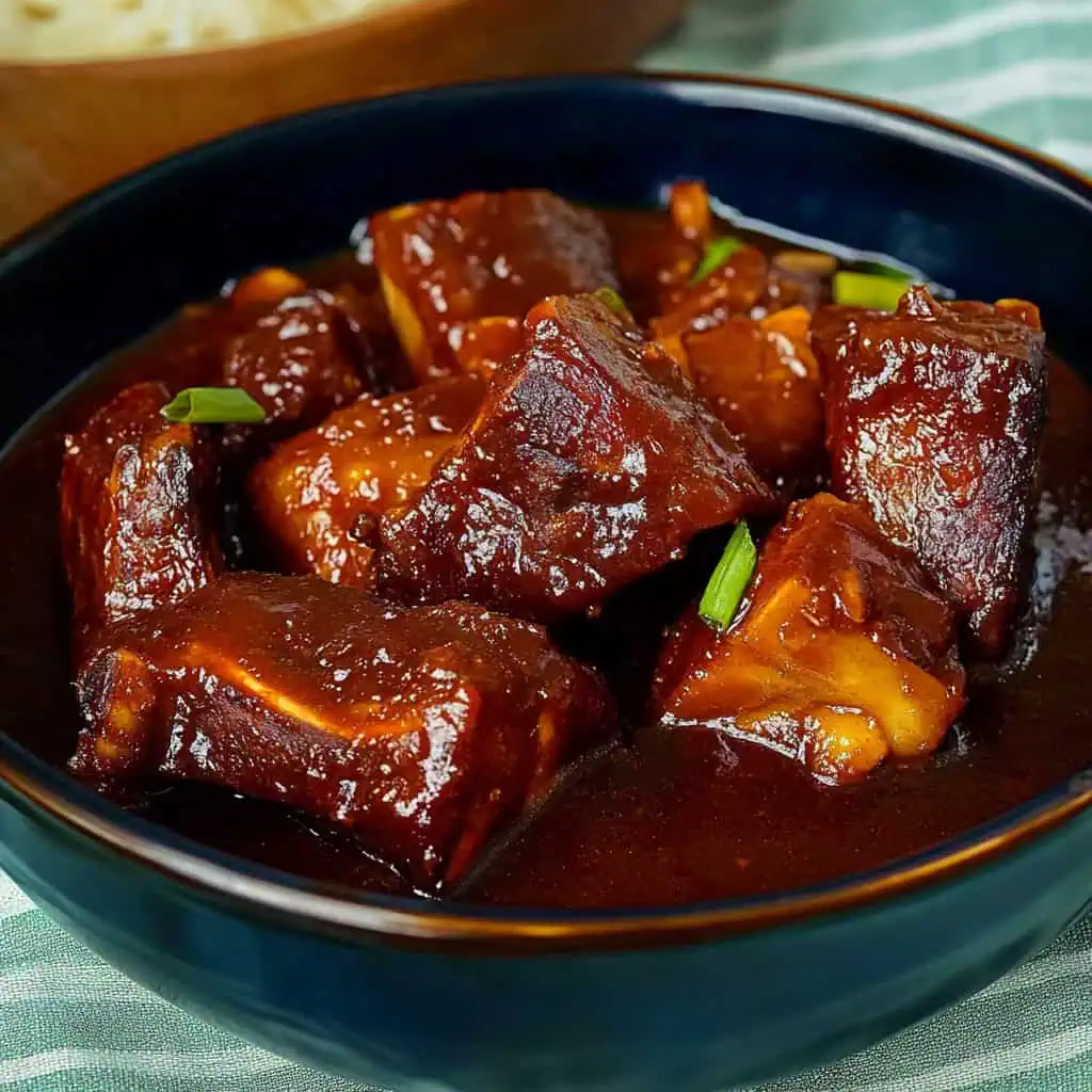 Ilonggo Pork Ribs Adobo with Atsuete (Adobong Pula)