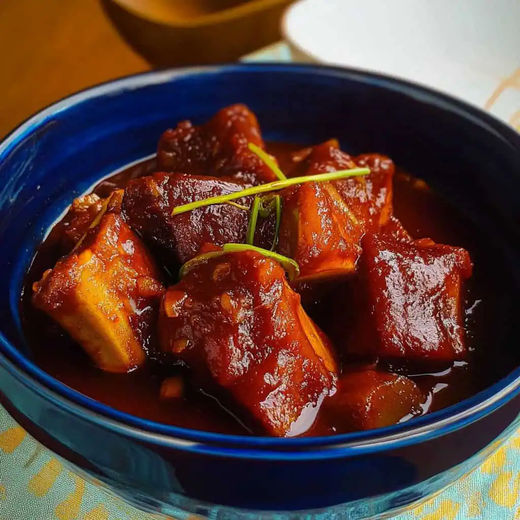 Ilonggo Pork Ribs Adobo with Atsuete (Adobong Pula)