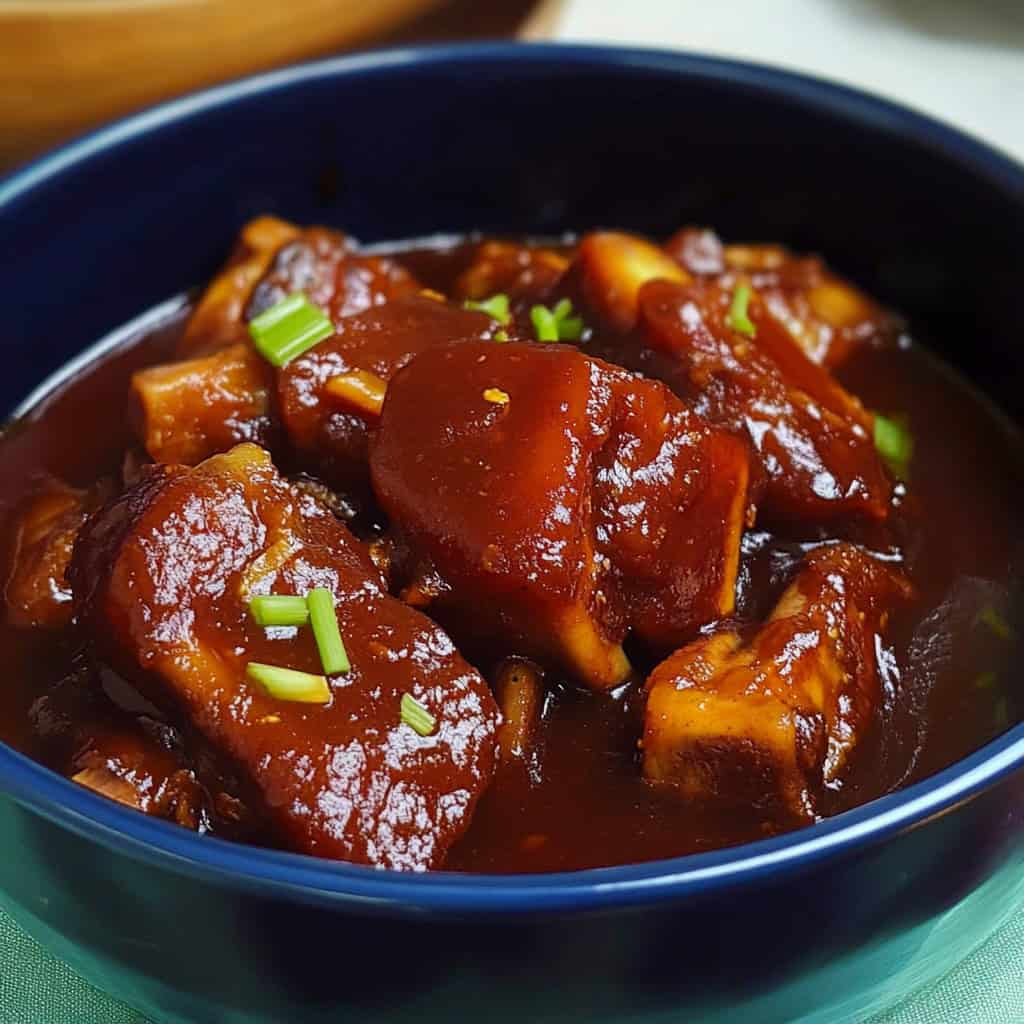 Ilonggo Pork Ribs Adobo with Atsuete (Adobong Pula)