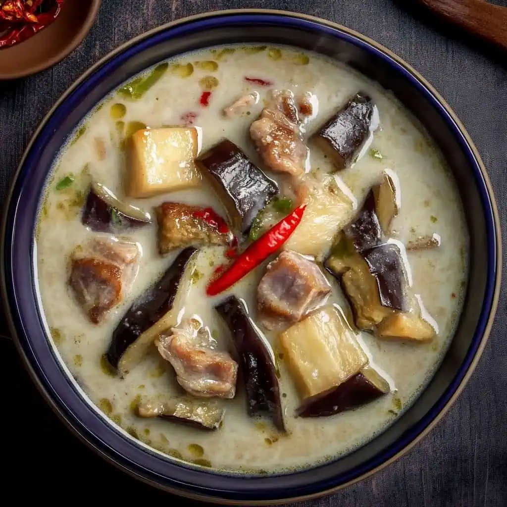 Ginataang Talong Recipe (Eggplant and Pork in Coconut Milk)