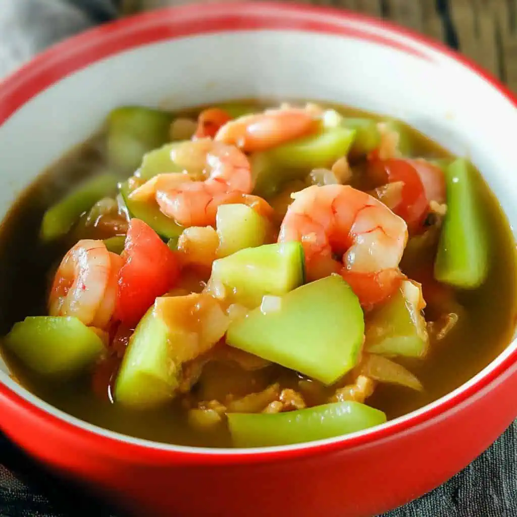 Ginisang Sayote with Shrimp (Sautéed Chayote)